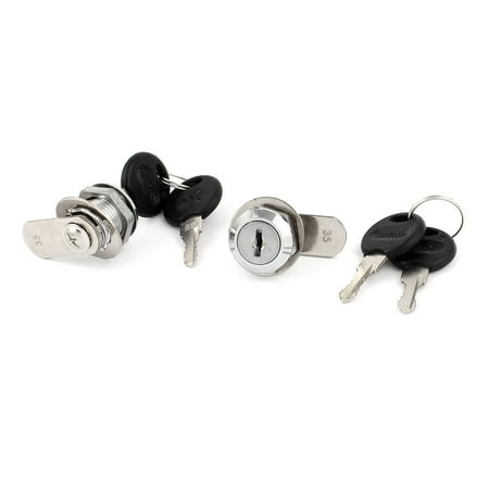 Uxcell Metal Safe Cam Cylinder Locks 2pcs for Tool Box File Cabinet Desk Drawer