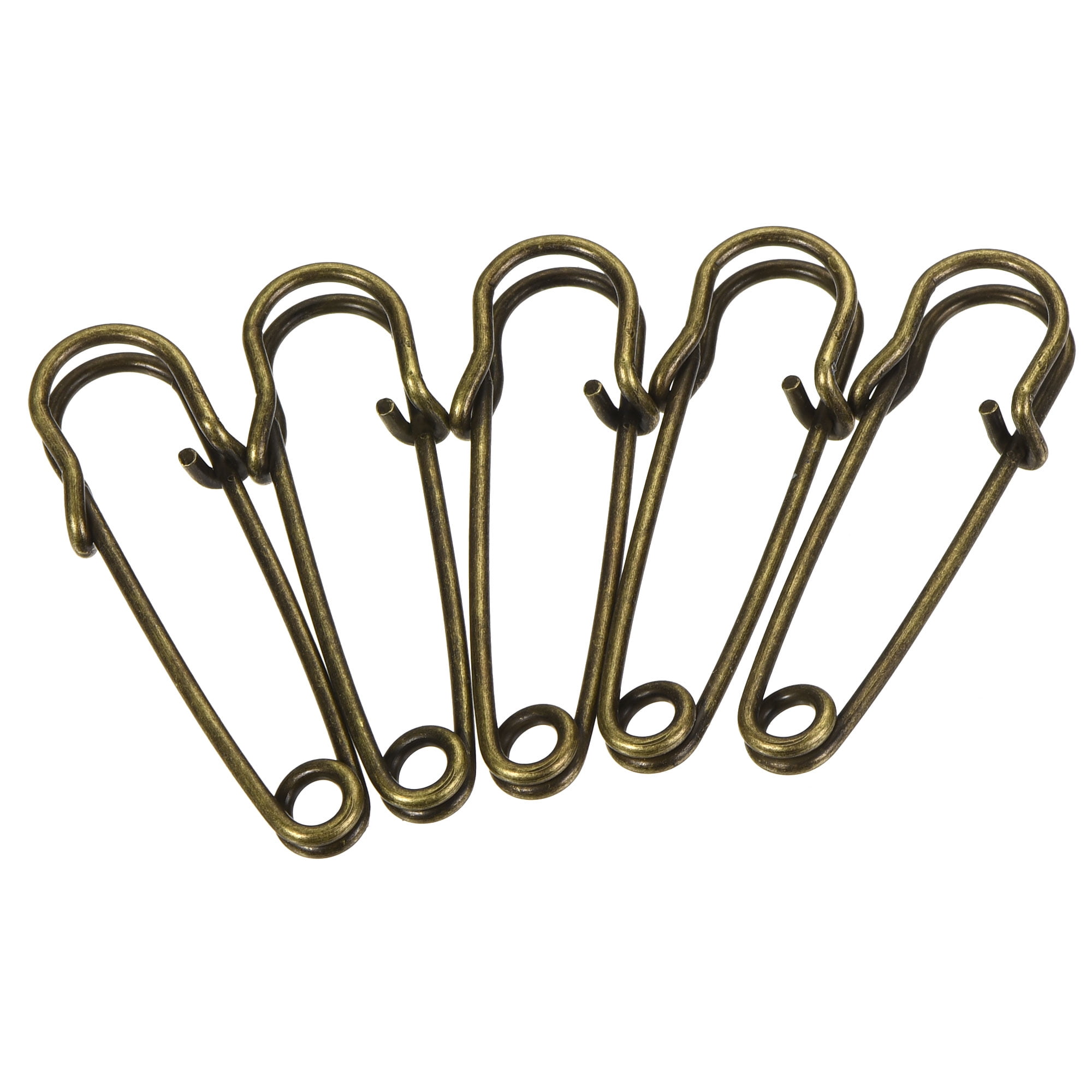 Uxcell Safety Pins 1.5 inch Large Metal Sewing Pins Bronze Tone 20pcs