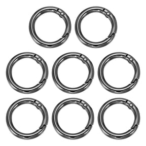 Uxcell Metal Spring O Ring, Round Carabiners Clips, Trigger Keyrings Snap Hook Buckle 1.1 Inch & 8 Pcs & Black -Fitting for (Purse/Handbags)
