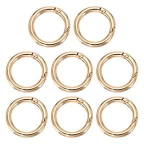 Uxcell Metal Spring O Ring, Round Carabiners Clips, Trigger Keyrings Snap Hook Buckle 1.4 Inch & 8 Pcs & Light Gold -Fitting for (Purse/Handbags)