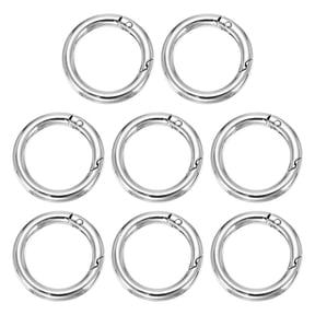 Uxcell Metal Spring O Ring, Round Carabiners Clips, Trigger Keyrings Snap Hook Buckle 1.4 Inch & 8 Pcs & Silver -Fitting for (Purse/Handbags)