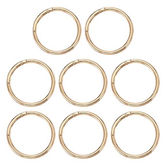 Uxcell Metal Spring O Ring, Round Carabiners Clips, Trigger Keyrings Snap Hook Buckle 2.4 Inch & 2 Pcs & Light Gold -Fitting for (Purse/Handbags)
