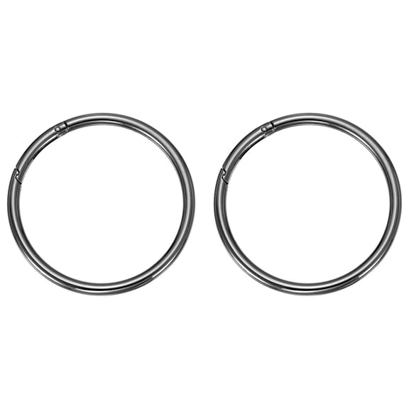 Uxcell Metal Spring O Ring, Round Carabiners Clips, Trigger Keyrings Snap Hook Buckle 3.5 Inch & 2 Pcs & Black -Fitting for (Purse/Handbags)