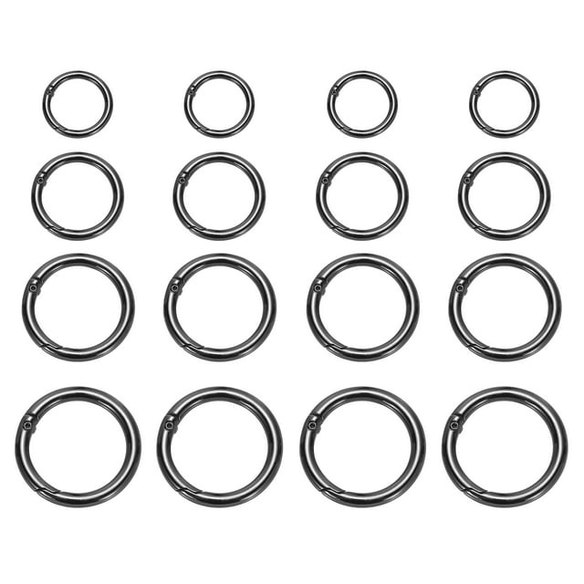 Uxcell Metal Spring O Rings Set Spring Gate O Rings Zinc Alloy Snap ...