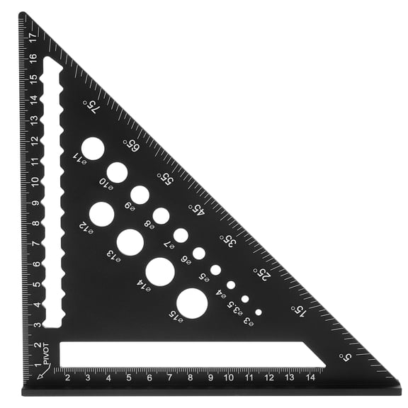 Uxcell Metal Square Ruler 7" Aluminum Alloy Carpenter Square Woodworking Rafter Square Precision Scribing Tools with Rafter Conversion Table for Measuring and Marking, Black