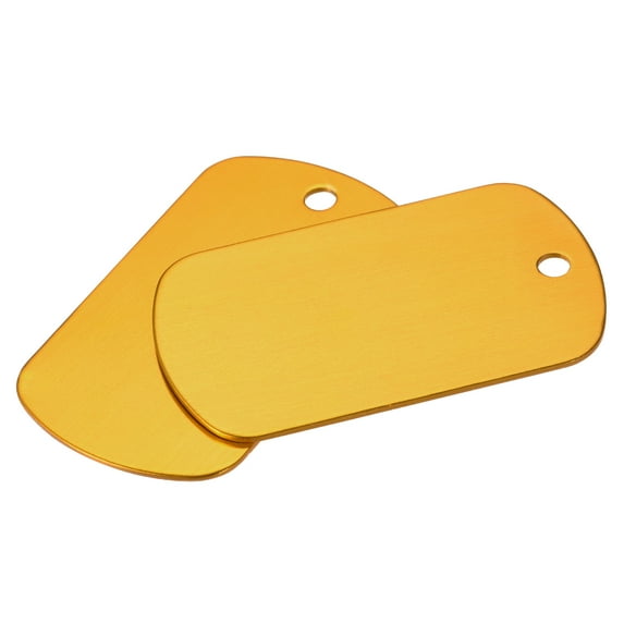Uxcell Metal Stamping Blank DIY Engrave Aluminum Label Tags for Craft, Pendant Decoration Yellow 10Pcs