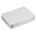 thumbnail image 1 of Uxcell Metal Tin Box Rectangular Empty Tinplate Storage Containers with Lids Silver Tone 4.53" x 3.35" x 0.87", 1 of 4
