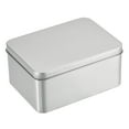 thumbnail image 1 of Uxcell Metal Tin Box Rectangular Empty Tinplate Storage Containers with Lids Silver Tone 4.92" x 3.54" x 2.36", 1 of 4