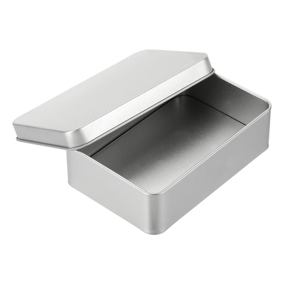 Uxcell Metal Tin Box 4.3 x 2.9 x 1.2 inch Rectangular Storage Tin Box with Lid Portable Tinplate Container
