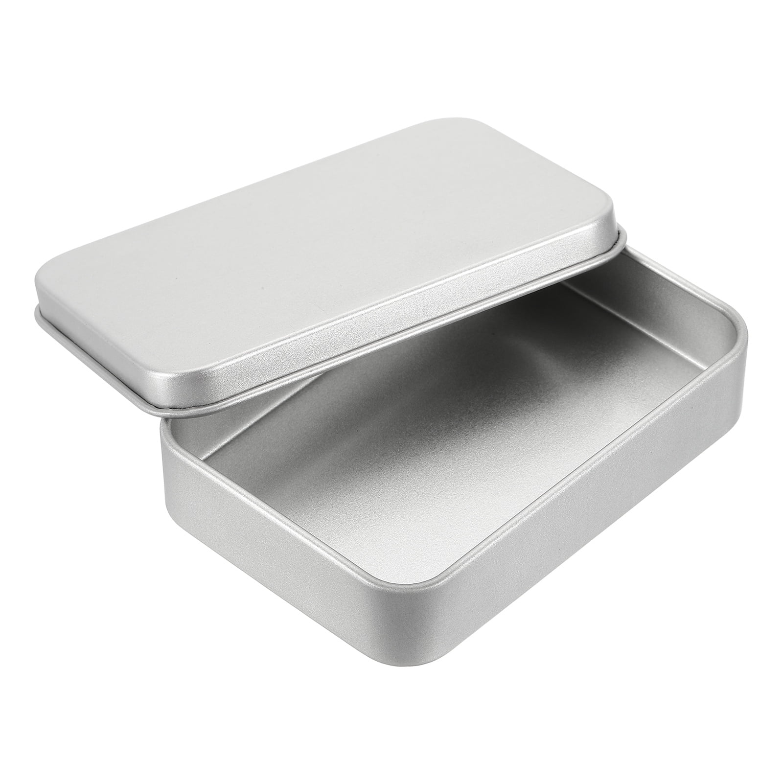 Uxcell Metal Tin Box, 5.1"x3.7" Silver Rectangular Empty Tinplate ...