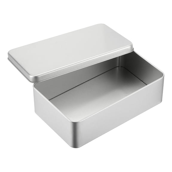 Uxcell Metal Tin Box 7.1 x 4.6 x 2.2 inch Rectangular Storage Tin Box with Lid Portable Tinplate Container