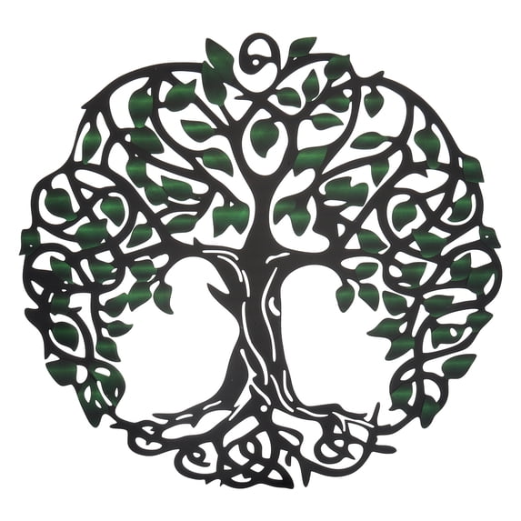 Uxcell Metal Tree Wall Decor, Tree of Life Wall Sculpture Ornament Hanging Wall Decoration, Green Black