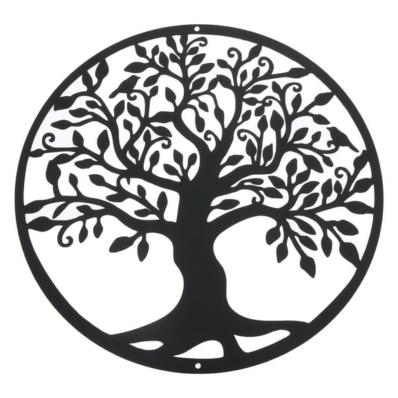Uxcell Metal Tree Wall Decor, Tree of Life Wall Sculpture Ornament Hanging Wall Decoration Style 5, Black