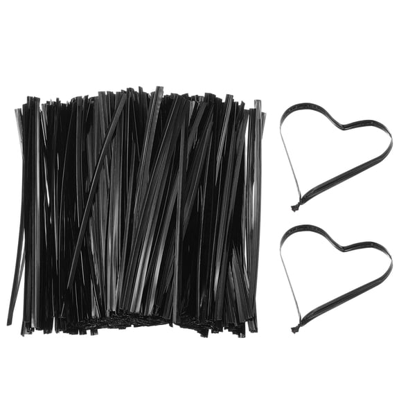 Uxcell Metal Twist Ties, Metallic Bread Ties for Treat Plastic Bags Gift Wrapping Candy Coffee Bag Plant Party Cake Black