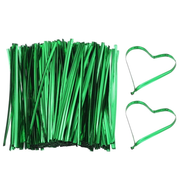 Uxcell Metal Twist Ties, Metallic Bread Ties for Treat Plastic Bags Gift Wrapping Candy Coffee Bag Plant Party Cake Green