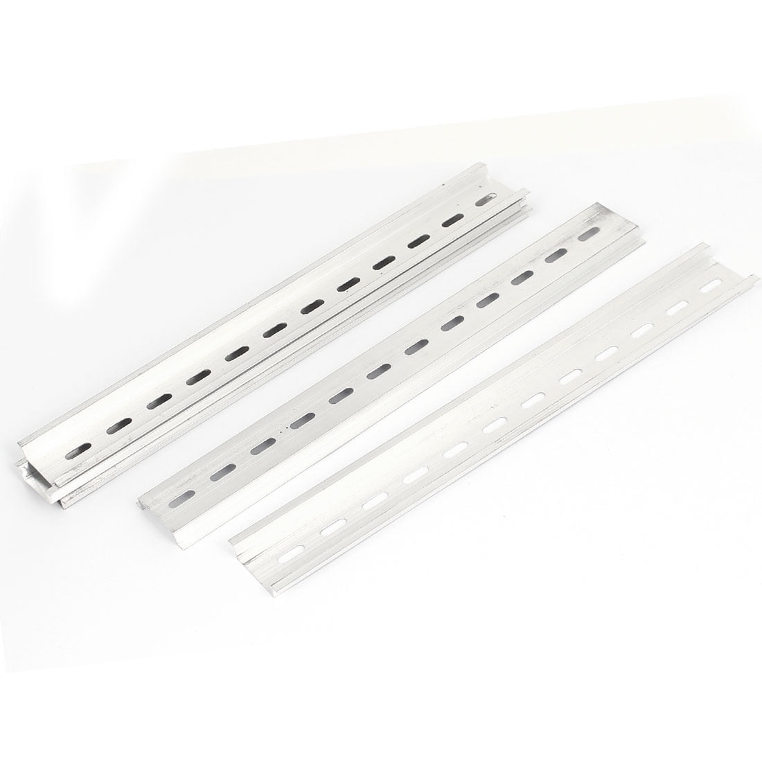 Uxcell Metal UGroove Drawer Slides Slotted DIN Rail Silver Tone 25cm