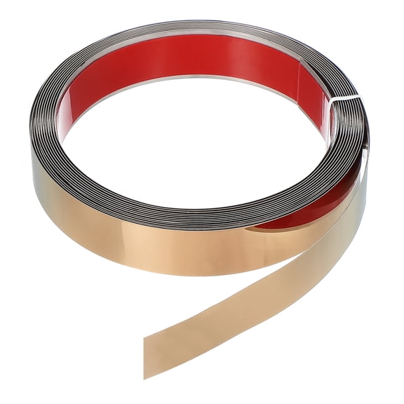 Uxcell Metal Wall Trim 13.1ft x 0.98" Peel and Stick Stainless Steel Trim, Rose Gold