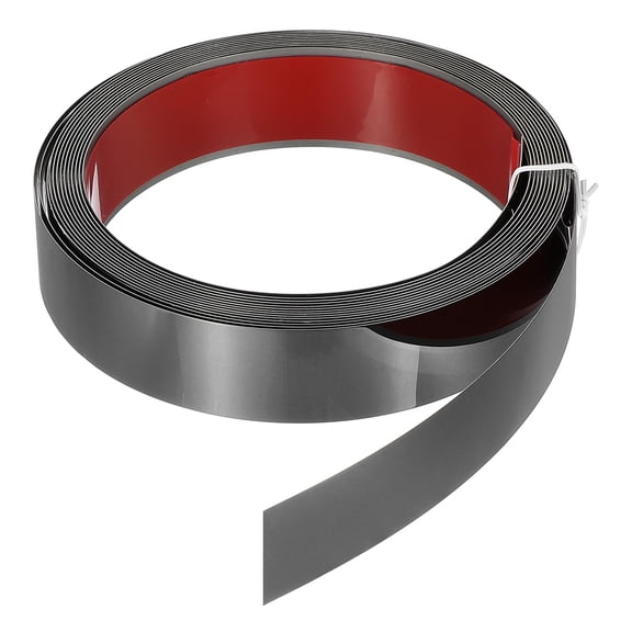 Uxcell Metal Wall Trim 13.1ft x 1.18" Peel and Stick Stainless Steel Trim, Black