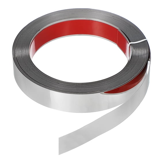 Uxcell Metal Wall Trim 26.2ft x 0.98" Peel and Stick Stainless Steel ...