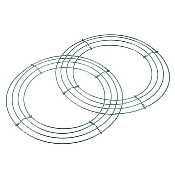 Uxcell Metal Wire Wreath Form Hanger for Parties Arrangements Green 6pcs 10"