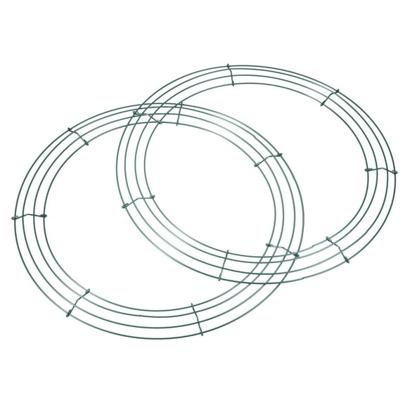 Uxcell Metal Wire Wreath Form Hanger For Christmas Wedding Party Arrangement Green 2Pcs Green 14"