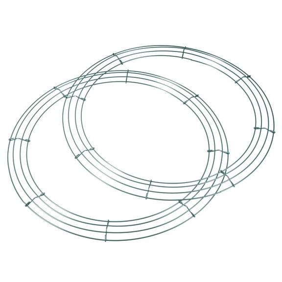 Uxcell Metal Wire Wreath Form Hanger For Christmas Wedding Party Arrangement Green 2Pcs Green 16"