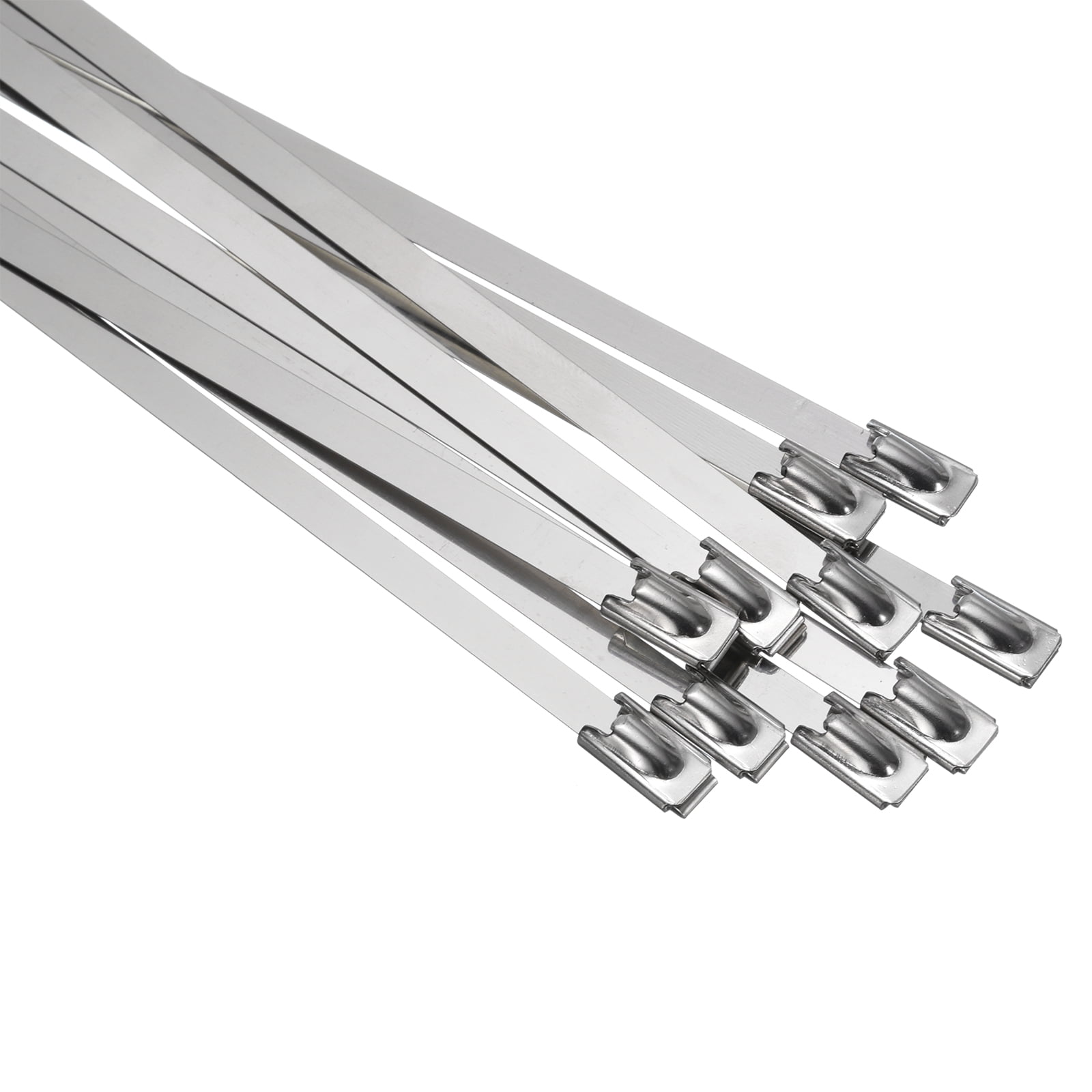 Uxcell Metal Zip Ties, 10 Pcs Self-locking 304 Stainless Steel