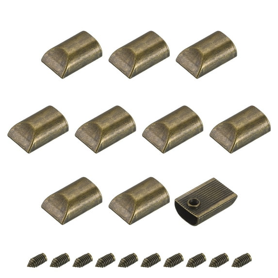 Uxcell Metal Zipper Stoppers, Rectangle Tail Clip with Screw for DIY Dark Bronze 30Pack