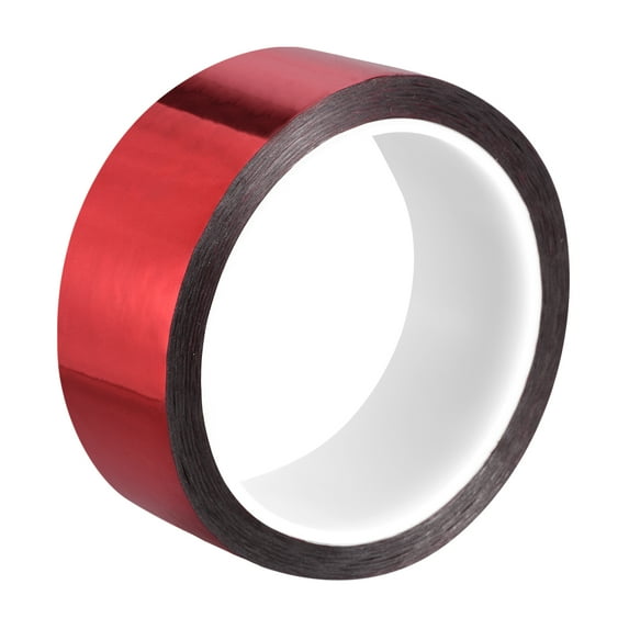 Uxcell Metalized Polyester Film Tape Adhesive Mirror Finish Decor Tape 50m x 38mm,Red