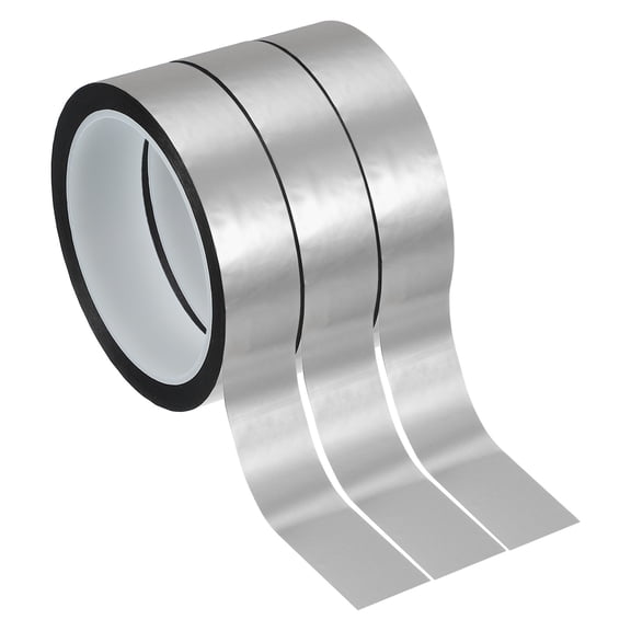 Uxcell Metalized Polyester Film Tape Metallic Decor Tape Adhesive Mirror Tape Matte Silver 1 in x 55 Yards