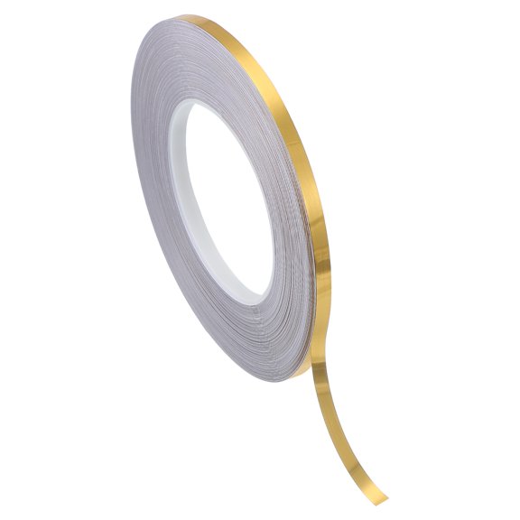 Uxcell Metalized Polyester Film Tape, Metallic Decor Tape for Detailing Accent Wall Golden 0.25 in
