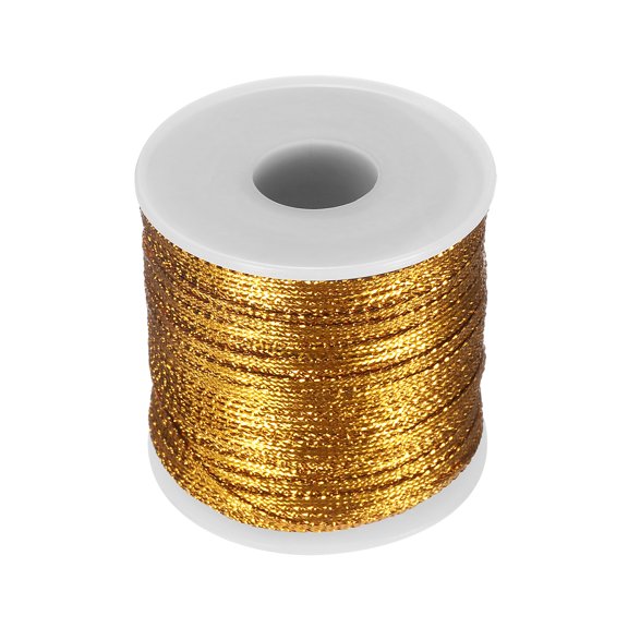 Uxcell Metallic Cord 3mm 109 Yards Metallic Ornament String Gold