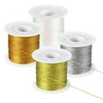thumbnail image 1 of Uxcell Metallic Cord Tinsel Ornament String Tag Cord Non Stretch Twine Thread for Gift Wrapping Craft Jewelry Making Gold/Silver/Bright Gold/White, 1 of 6