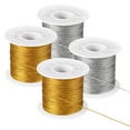 thumbnail image 1 of Uxcell Metallic Cord Tinsel Ornament String Tag Cord Non Stretch Twine Thread for Gift Wrapping Craft Jewelry Making Gold/Silver, 1 of 6