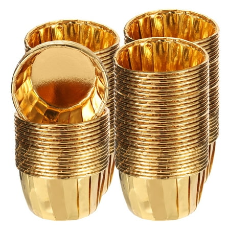 Uxcell Metallic Foil Cupcake Liners for Baking Cupcake, 150Pcs Cupcake Muffins Liners Cupcake Holders, Gold