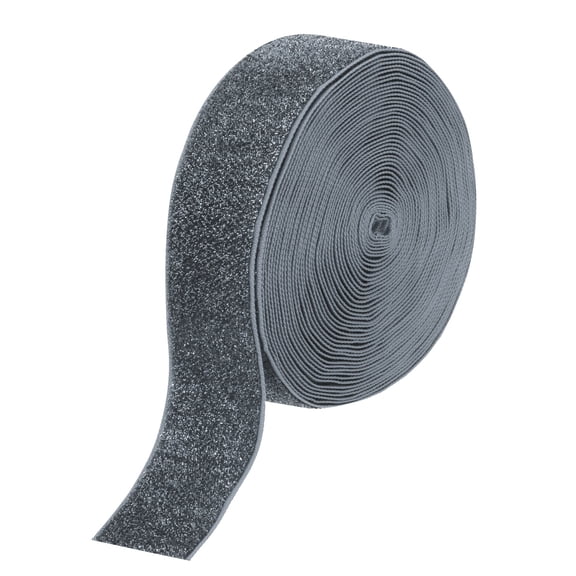 Uxcell Metallic Glitter Velvet Ribbon 1 9/16"x 10 Yard Single Face Sparkle Ribbon Gift Wrapping Grey
