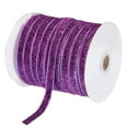 thumbnail image 1 of Uxcell Metallic Glitter Velvet Ribbon 3/8" x 50 Yard Single Face Sparkle Ribbon for DIY Crafts Gift Wrapping Purple, 1 of 5