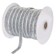 thumbnail image 1 of Uxcell Metallic Glitter Velvet Ribbon 3/8" x 50 Yard Single Face Sparkle Ribbon for DIY Crafts Gift Wrapping Silver, 1 of 5