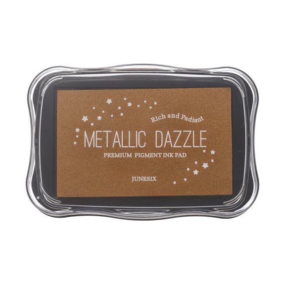 Uxcell Metallic Ink Pads for Stamps, 3.9 x 2.5 Inch Washable Embossing Craft Ink Pad Stamp for Wood, Photo Paper, Fingerprint, DIY Card Making, Copper