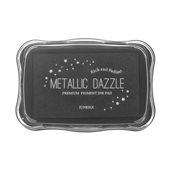 Uxcell Metallic Ink Pads for Stamps, 3.9 x 2.5 Inch Washable Embossing Craft Ink Pad Stamp for Wood, Photo Paper, Fingerprint, DIY Card Making, Black