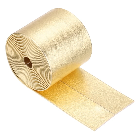 Uxcell Metallic Leather Strips, Golden Wide Flat Leather Strap,39" x 1.2"