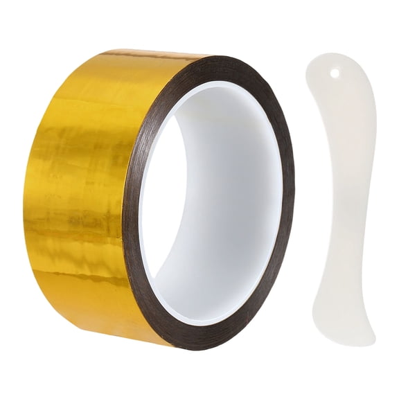 Uxcell Metallic Mirror Tape (1.57" x 54.6Yards, 2mil, Gold) Self Adhesive Duct Tape, for Wall Decoration Border DIY Gift Wrap