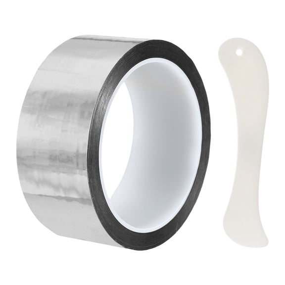 Uxcell Metallic Mirror Tape (1.57" x 54.6Yards, 2mil, Silver) Self Adhesive Duct Tape, for Wall Decoration Border DIY Gift Wrap