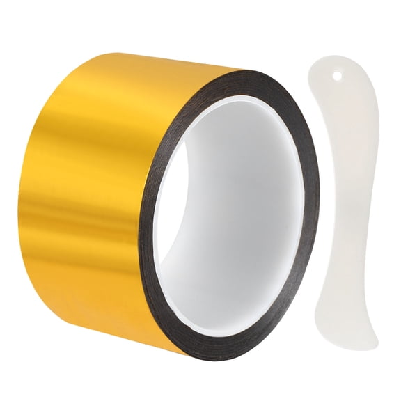 Uxcell Metallic Mirror Tape (1.97" x 54.6Yards, 2mil, Gold) Self Adhesive Duct Tape, for Wall Decoration Border DIY Gift Wrap