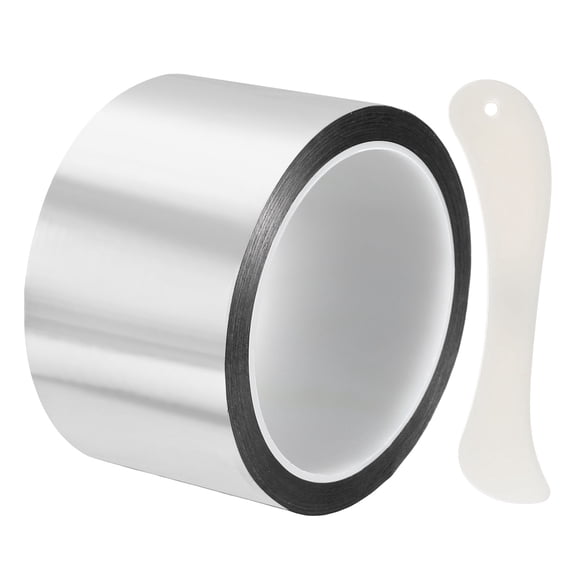 Uxcell Metallic Mirror Tape (2.36" x 54.6Yards, 2mil, Silver) Self Adhesive Duct Tape, for Wall Decoration Border DIY Gift Wrap
