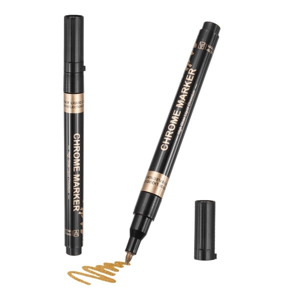 Uxcell Metallic Paint Pen 0.7mm Line Round Tip 2pcs Bronze