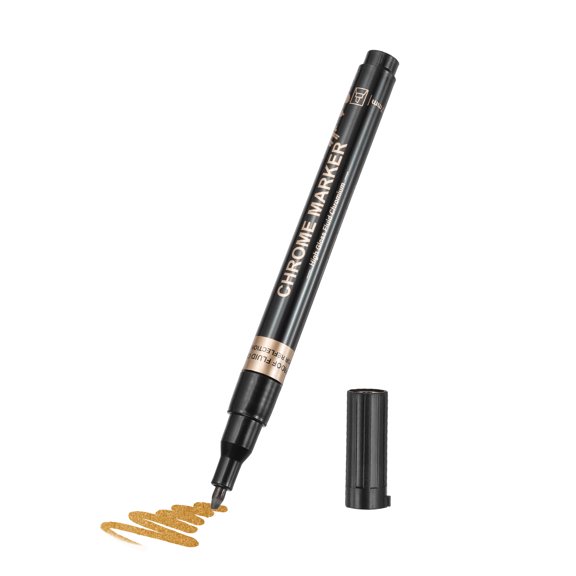 Uxcell Metallic Paint Pen 1.0 mm/2.0 mm Line Pointed Tip 1pcs Bronze