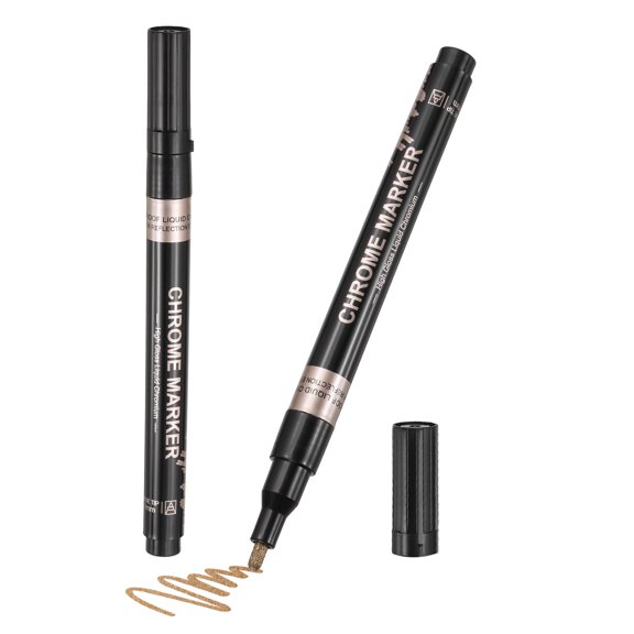 Uxcell Metallic Paint Pen 1.0 mm Line Round Tip 2pcs Bronze
