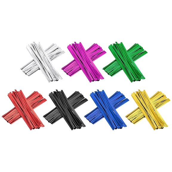 Uxcell Metallic Twist Ties, Reusable Bread Ties, Candy Bag Wrap Wire 4 Inch & 700 Pcs & 7 Colors -Fitting for (Bakery/Cake/Treat Bags/Gift Wrapping)