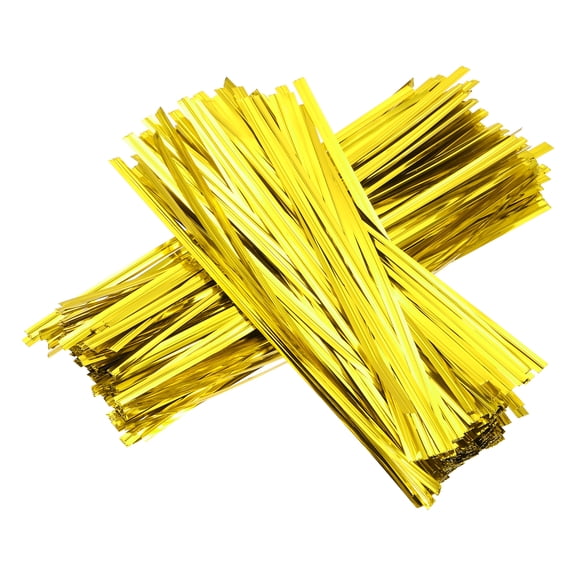 Uxcell Metallic Twist Ties, Reusable Bread Ties, Candy Bag Wrap Wire 6 Inch & 300 Pcs & Gold -Fitting for (Bakery/Cake/Treat Bags/Gift Wrapping)